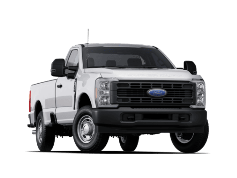 White Ford Super Duty pickup truck displayed on a white background.